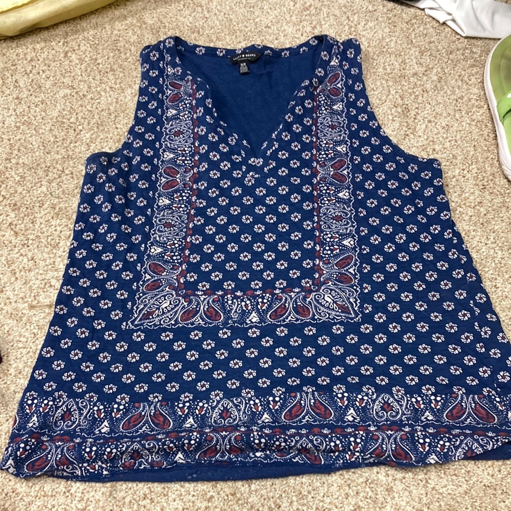 Multicolored Tank Top with Decorative Border